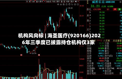 机构风向标 | 海圣医疗(920166)2026年三季度已披露持仓机构仅3家