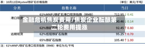 金融危机焦炭费用/焦炭企业酝酿第二轮费用提涨
