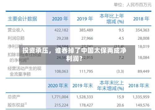 投资承压，谁吞掉了中国太保两成净利润？