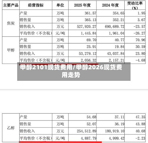 甲醇2101现货费用/甲醇2026现货费用走势