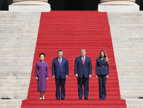 习近平和彭丽媛同特朗普夫妇茶叙，高清大图来了！