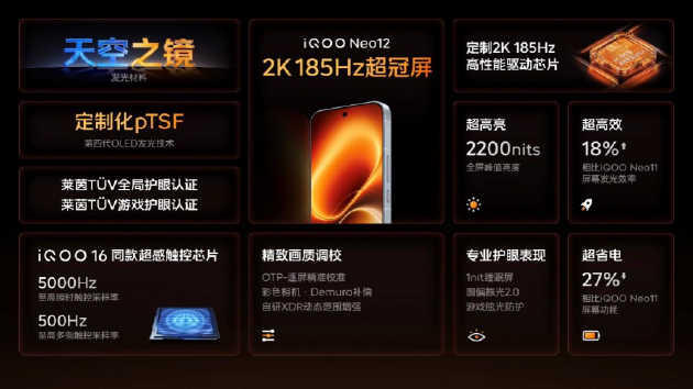 主动风冷和2K 185Hz下放 iQOO Neo12与Pad Pro 8.8英寸同场发布